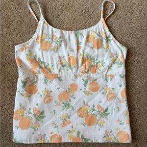 Abercrombie Kids Orange and White Floral Camisole
